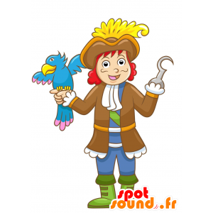 Pirate maskot v modré a hnědé oblečení - 2D / 3D maskoti - MASFR029688 - SpotSound.fr
