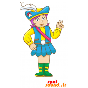 Piratkvinnamaskot med purpurfärgat hår - Spotsound maskot