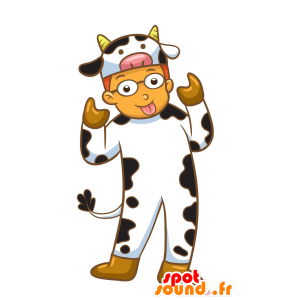 Mascota de la vaca blanco y negro, gigante - MASFR029696 - Mascotte 2D / 3D