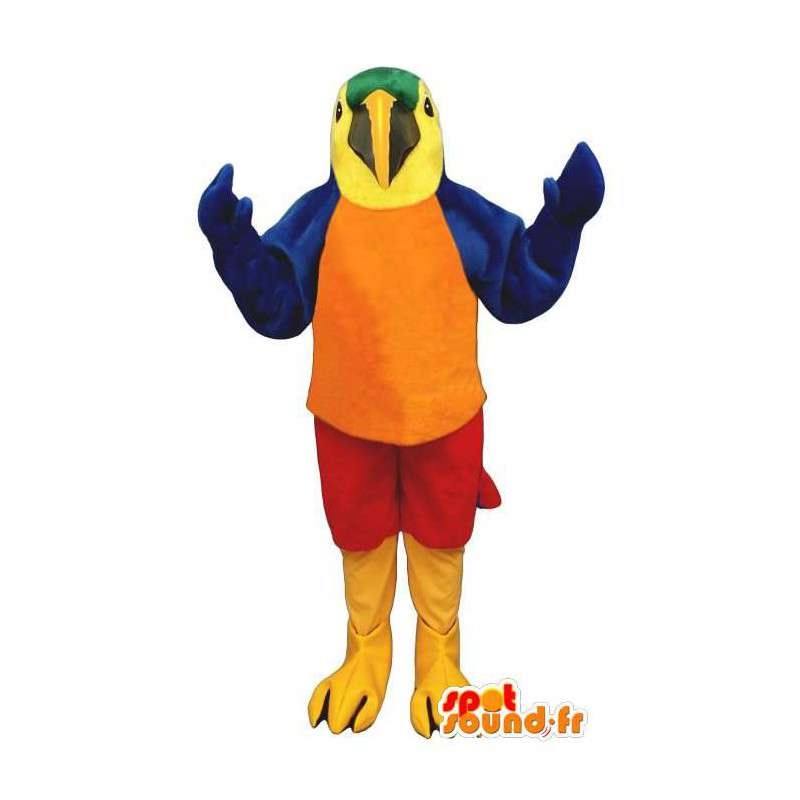 Farverig papegøje maskot. Papegøje kostume - Spotsound maskot