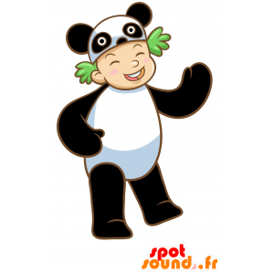 In bianco e nero del panda mascotte - MASFR029698 - Mascotte 2D / 3D