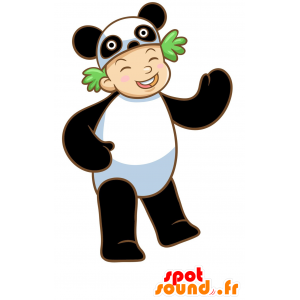 Svart och vit pandamaskot - Spotsound maskot