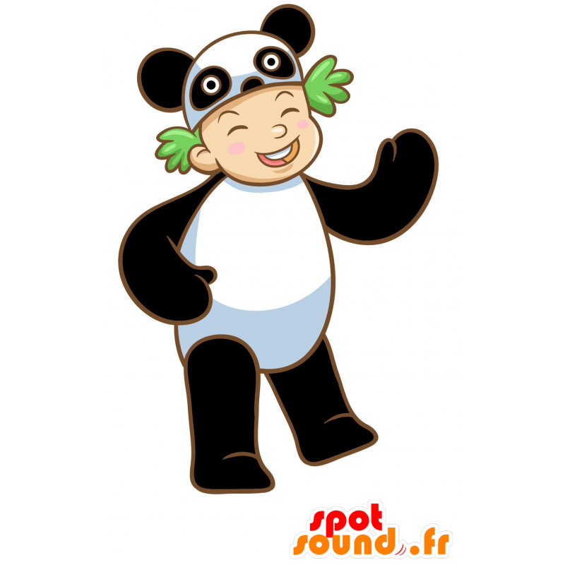 Sort og hvid panda maskot - Spotsound maskot kostume Sort og hvid panda maskot - Spotsound maskot kostume