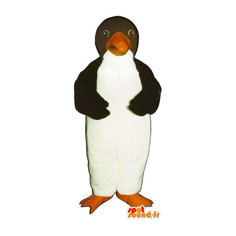 Hvid og sort pingvin maskot - Spotsound maskot kostume