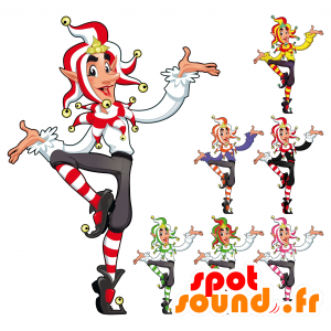 Jester kong maskot med fargevalg - MASFR029706 - 2D / 3D Mascots