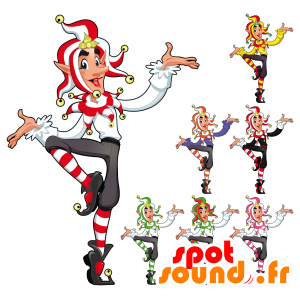 Jester Kuningas maskotti värin voi valita - MASFR029706 - Mascottes 2D/3D