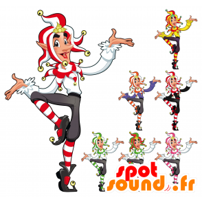 Jester Kuningas maskotti värin voi valita - MASFR029706 - Mascottes 2D/3D