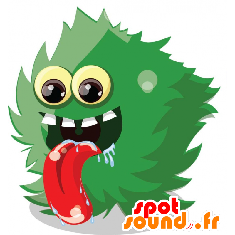 Green monster mascot, funny and atypical - MASFR029710 - 2D / 3D mascots