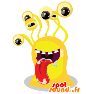 Giallo mostro mascotte, molto divertente - MASFR029711 - Mascotte 2D / 3D