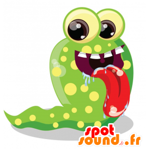 Mascot naaktslak, groen en geel monster - MASFR029712 - 2D / 3D Mascottes