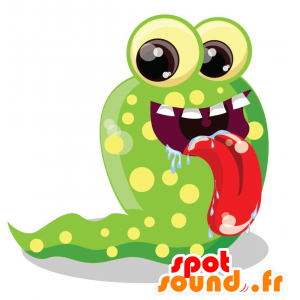 Slug maskot, grönt och gult monster - Spotsound maskot