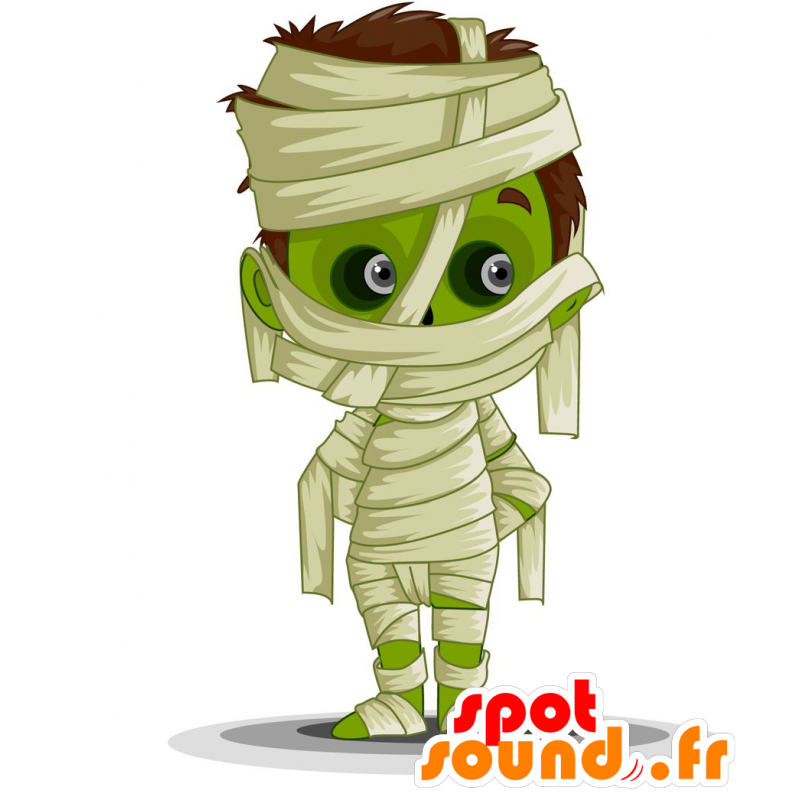 Mascote múmia verde e branco - MASFR029719 - 2D / 3D mascotes Mascote múmia verde e branco - MASFR029719 - 2D / 3D mascotes
