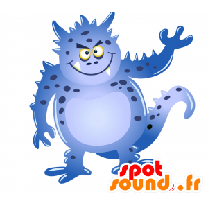 Mascotte mostro blu con i punti e gli occhi gialli - MASFR029722 - Mascotte 2D / 3D