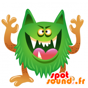 All hårig grön monster maskot - Spotsound maskot