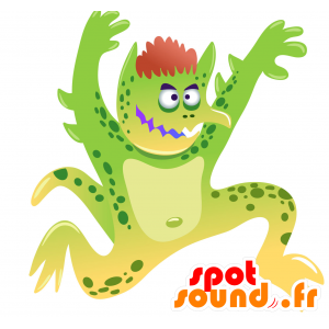 Grøn monster maskot, sjov og atypisk - Spotsound maskot kostume
