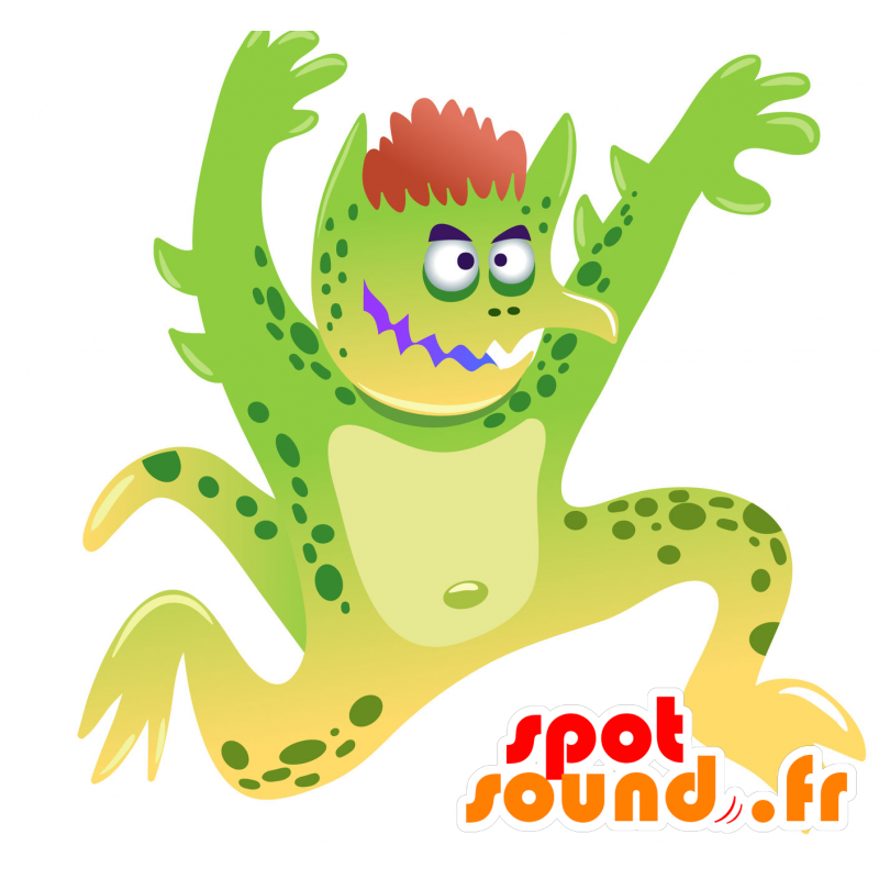 Grønt monster maskot, morsomme og uvanlige - MASFR029726 - 2D / 3D Mascots