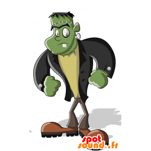 Mascot of the Frankenstein monster. green monster - MASFR029730 - 2D / 3D mascots
