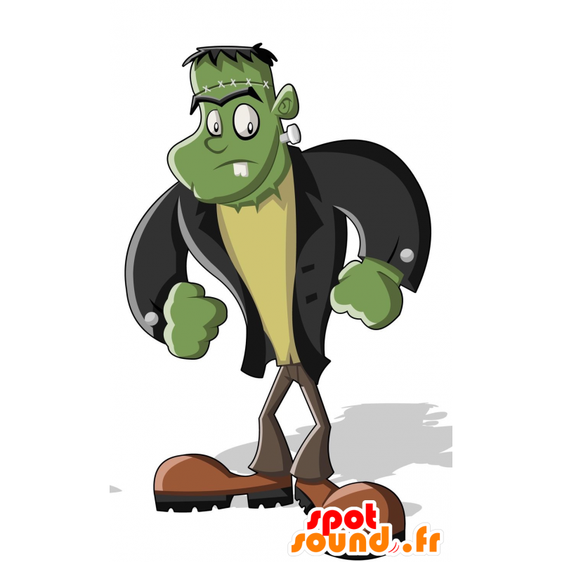 Mascot of the Frankenstein monster. green monster - MASFR029730 - 2D / 3D mascots