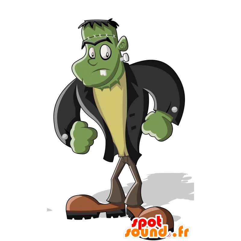 Maskottchen des Monsters Frankenstein. grüne Monster - MASFR029730 - 2D / 3D Maskottchen
