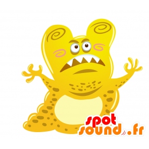 Mascot grande mostro giallo con aria cattiva e divertente - MASFR029732 - Mascotte 2D / 3D