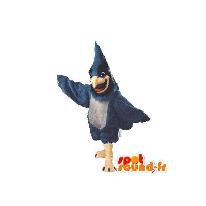 Blå og sort fuglemaskot - Spotsound maskot kostume