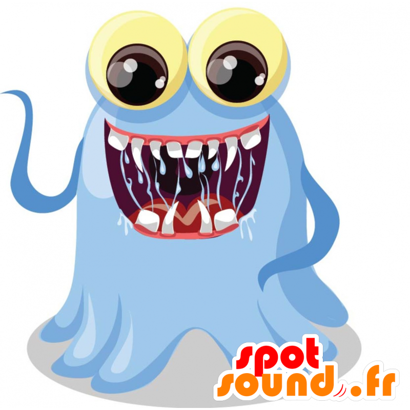 Mascota monstruo azul, muy aterrador y divertido - MASFR029737 - Mascotte 2D / 3D