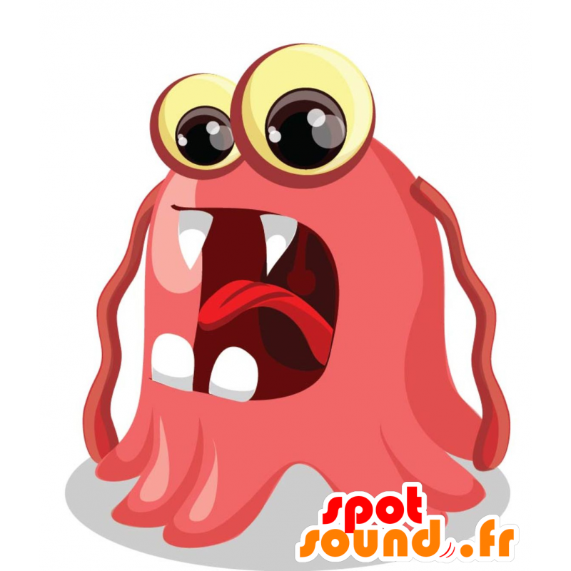 Mascotte rosso mostro, divertente e impressionante - MASFR029738 - Mascotte 2D / 3D