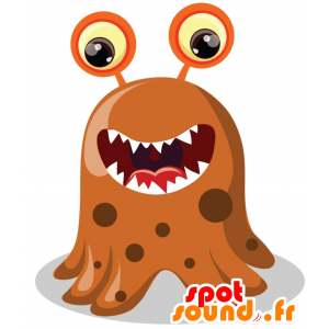 Braune Monster Maskottchen mit großen Augen prall - MASFR029739 - 2D / 3D Maskottchen