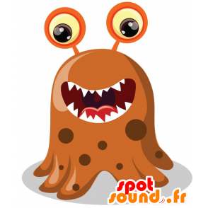 Bruine monster mascotte met grote uitpuilende ogen - MASFR029739 - 2D / 3D Mascottes