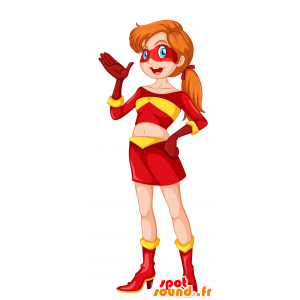 Donna mascotte supereroe vestito - MASFR029740 - Mascotte 2D / 3D