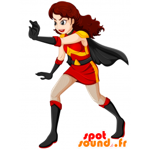 Mascot sexy woman in superhero attire - MASFR029742 - 2D / 3D mascots