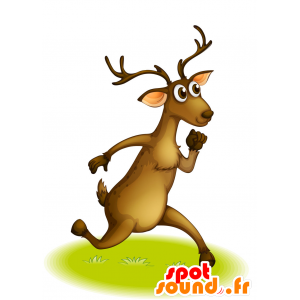 Ciervos marrón mascota, lindo y muy exitoso - MASFR029745 - Mascotte 2D / 3D