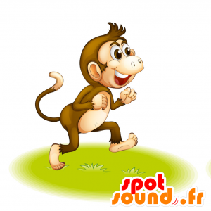 Mascotte de singe marron et beige, mignon et poilu - MASFR029746 - Mascottes 2D/3D