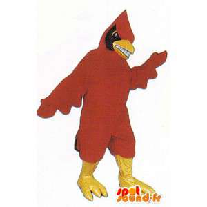 Czerwony i czarny ptak maskotka - MASFR007492 - ptaki Mascot