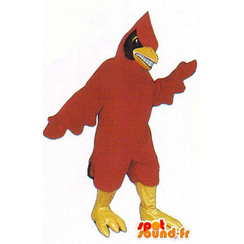 Rød og sort fuglemaskot - Spotsound maskot kostume
