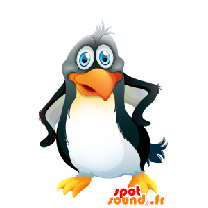 Mascot of black and white bird, beautiful and realistic - MASFR029753 - 2D / 3D mascots