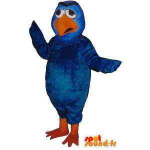 Blå og orange fuglemaskot - Spotsound maskot kostume