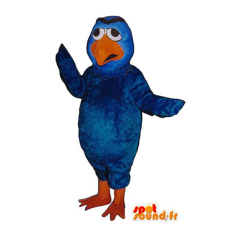 Blå og orange fuglemaskot - Spotsound maskot kostume