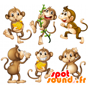 Mono marrón mascota, muy lindo y realista - MASFR029758 - Mascotte 2D / 3D