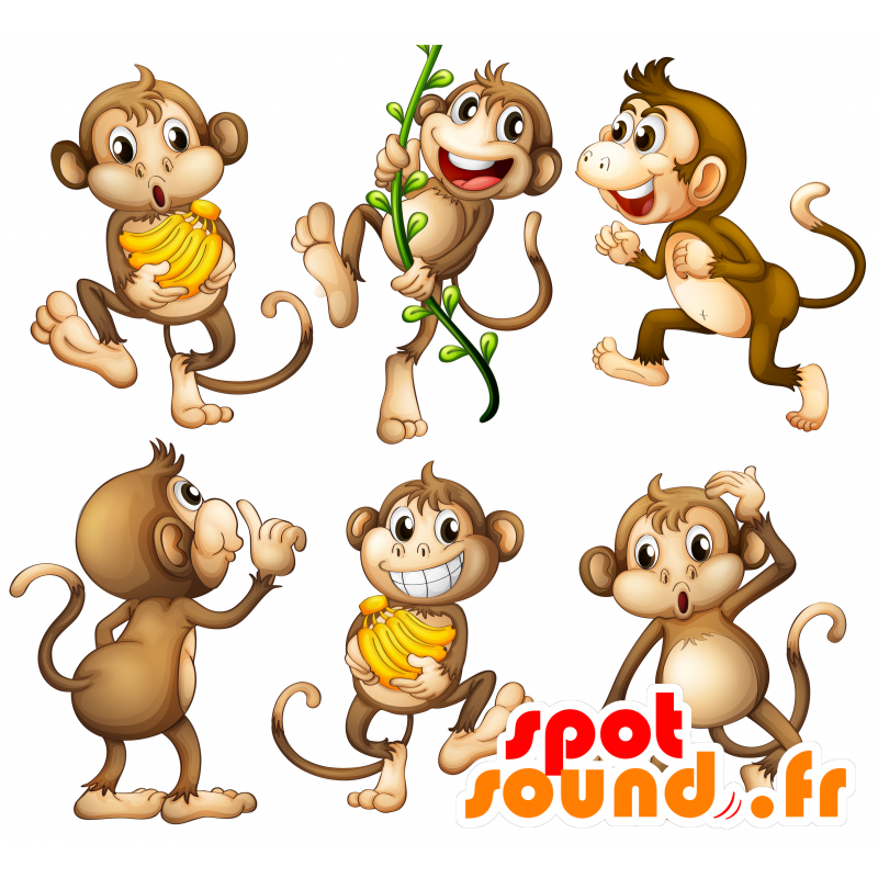 Brauner Affe Maskottchen, sehr nett und realistisch - MASFR029758 - 2D / 3D Maskottchen