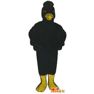 Sort og gul fuglemaskot. Robin kostume - Spotsound maskot