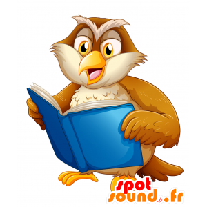 Mascot marrom e coruja bege, penas bonitas - MASFR029762 - 2D / 3D mascotes