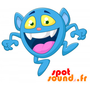 Mascotte de bonhomme, de monstre bleu, très mignon - MASFR029766 - Mascottes 2D/3D