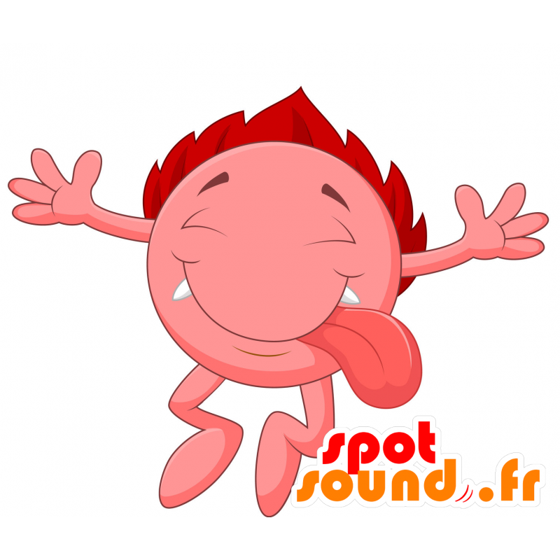 Pink maskot mann, runde og moro - MASFR029768 - 2D / 3D Mascots