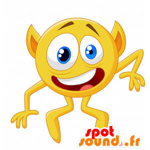 Mascota del muñeco de nieve de color amarillo, redondo y divertido - MASFR029769 - Mascotte 2D / 3D