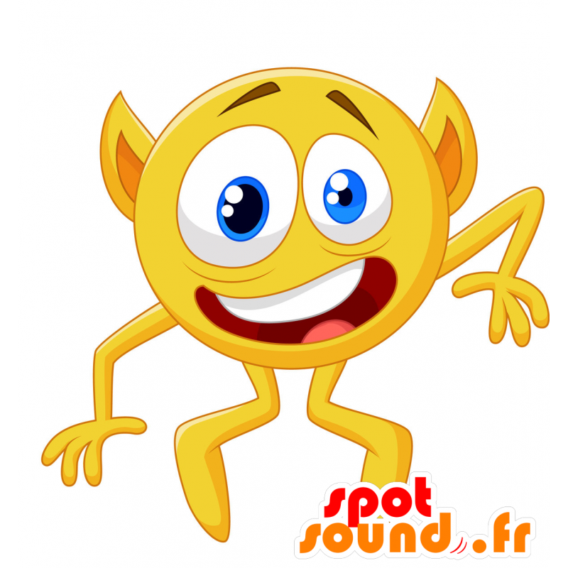 Mascotte de bonhomme jaune, rond et rigolo - MASFR029769 - Mascottes 2D/3D