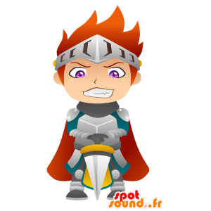 Knight Mascot s brnění a pláštěnku - MASFR029772 - 2D / 3D Maskoti