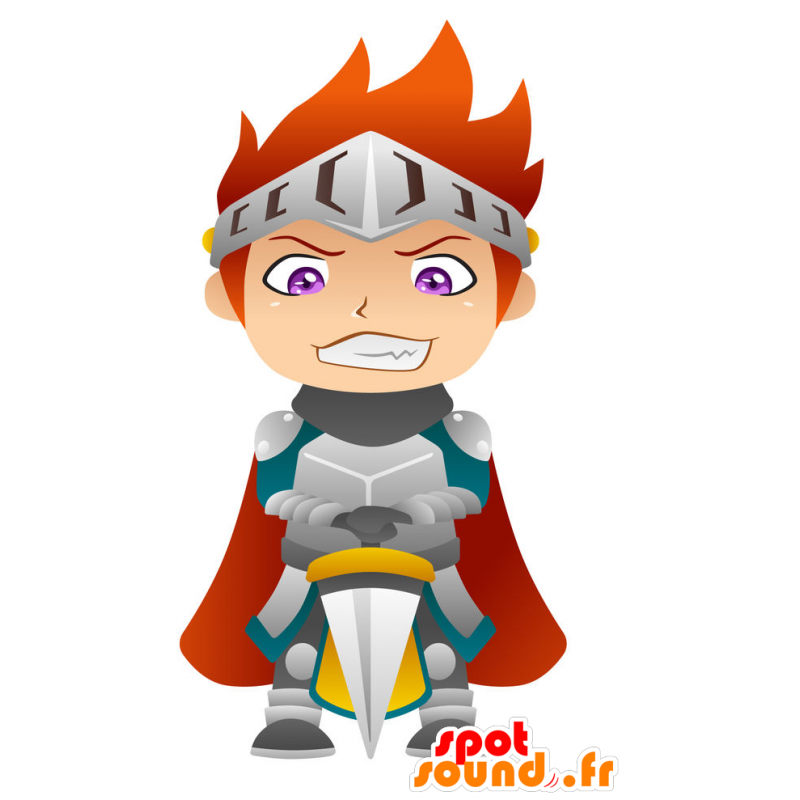 Knight Mascot panssari ja viitta - MASFR029772 - Mascottes 2D/3D