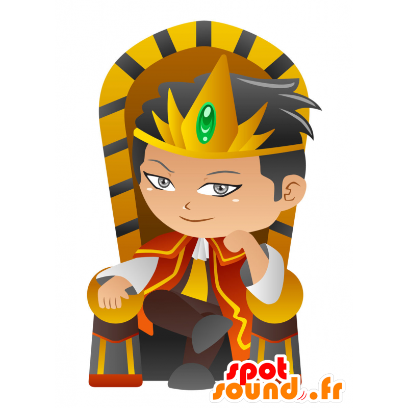 Gekroond tot koning mascotte. Prince Mascot - MASFR029773 - 2D / 3D Mascottes