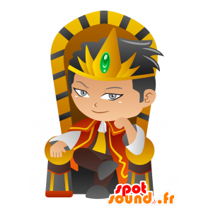 Mascotte de roi couronnée. Mascotte de prince - MASFR029773 - Mascottes 2D/3D